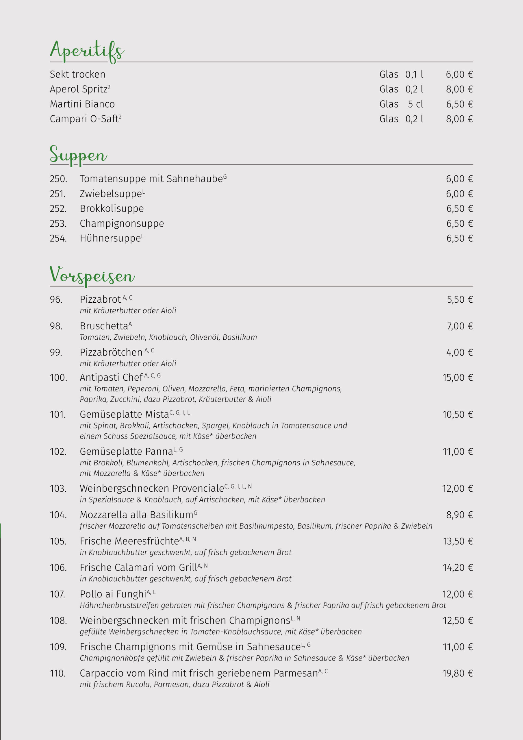 <a href="#Speisekarte">Vorspeisen</a>